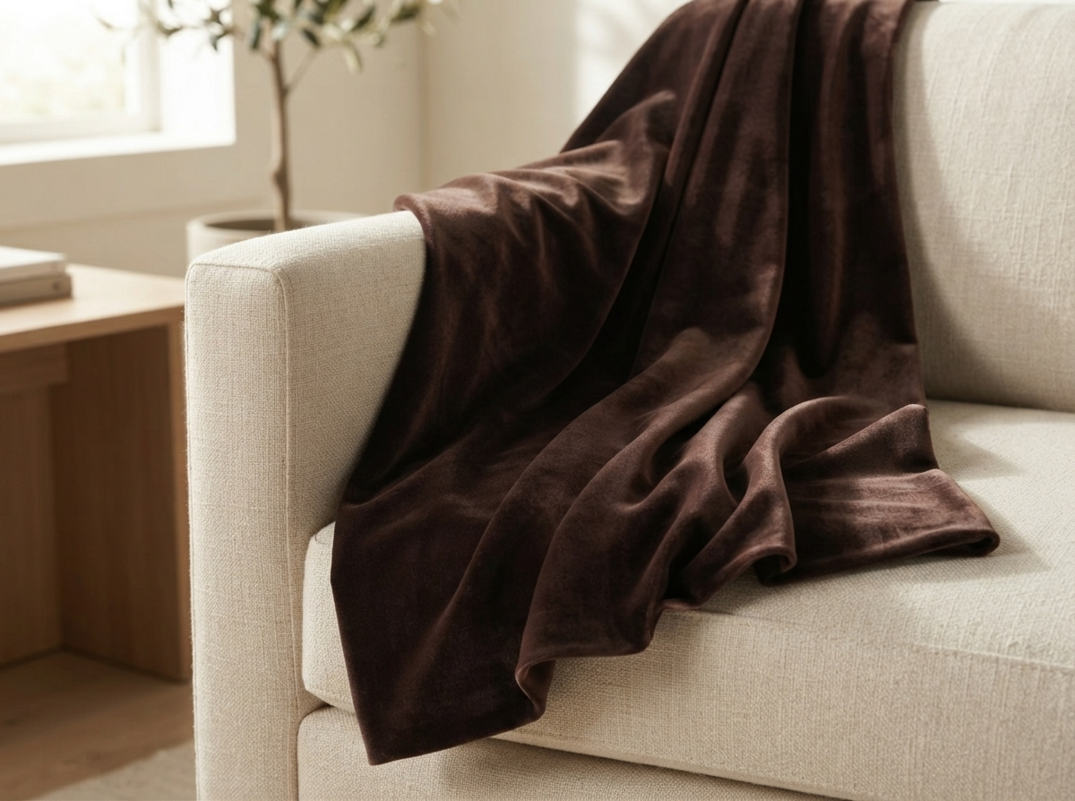 Dark Brown Velvet Fabric – Premium Velvet Dark Brown | The Fabric Touch - Image 5