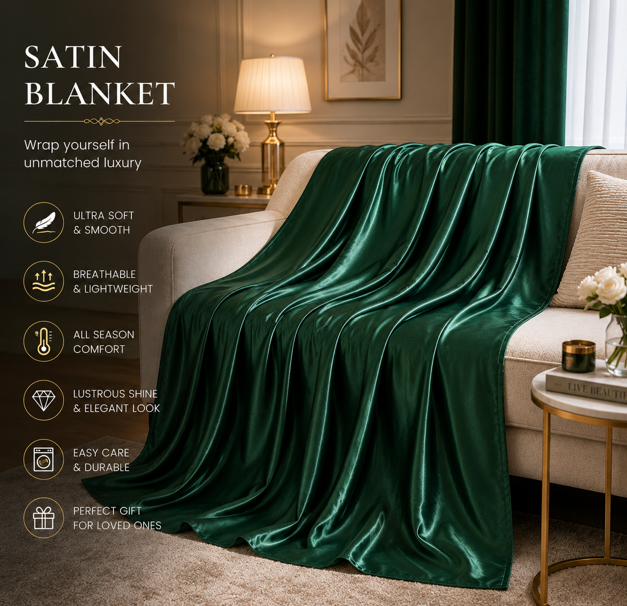 Green Satin Fabric | Premium Green Satin Material | The Fabric Touch - Image 6