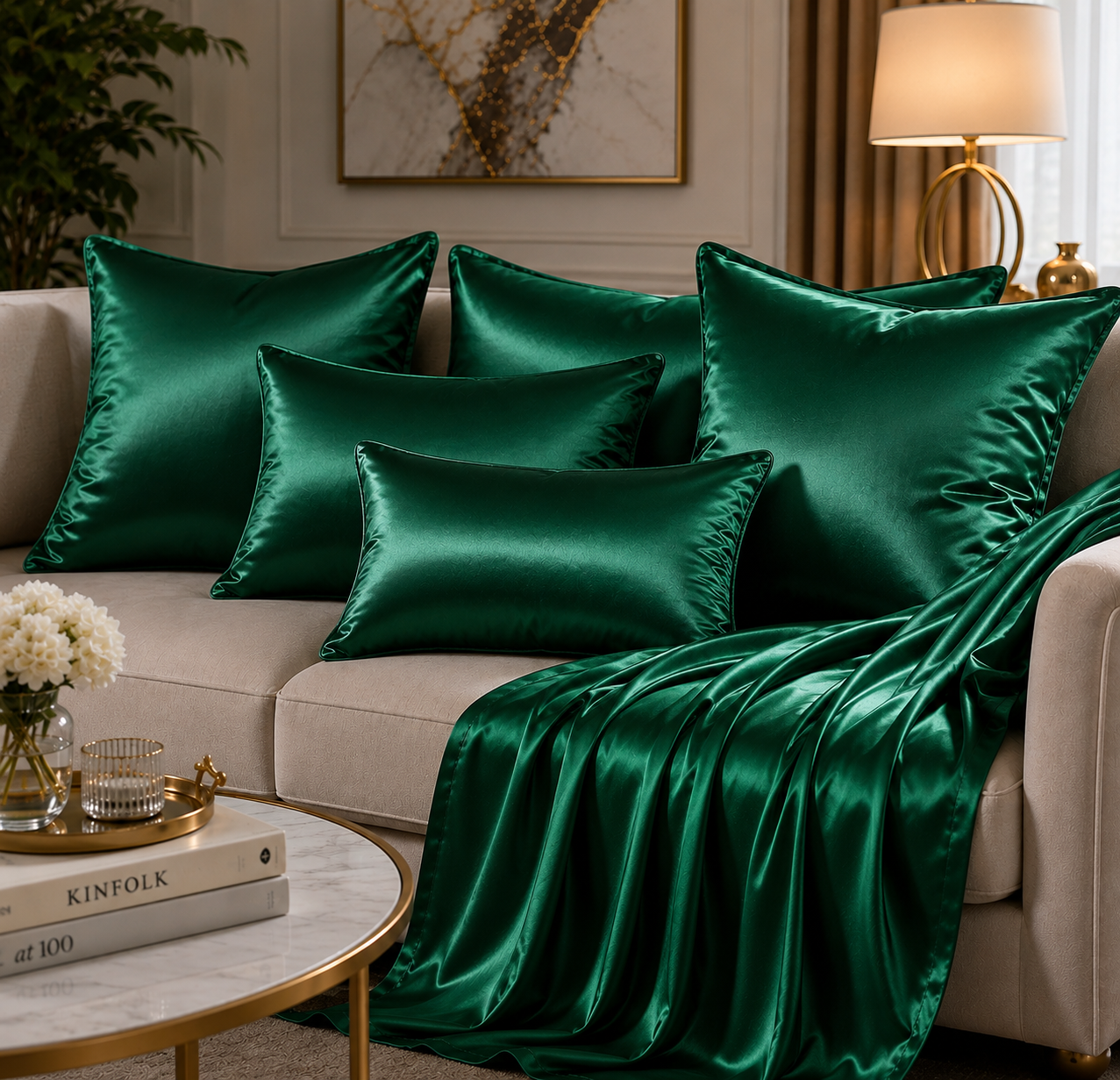 Green Satin Fabric | Premium Green Satin Material | The Fabric Touch - Image 9