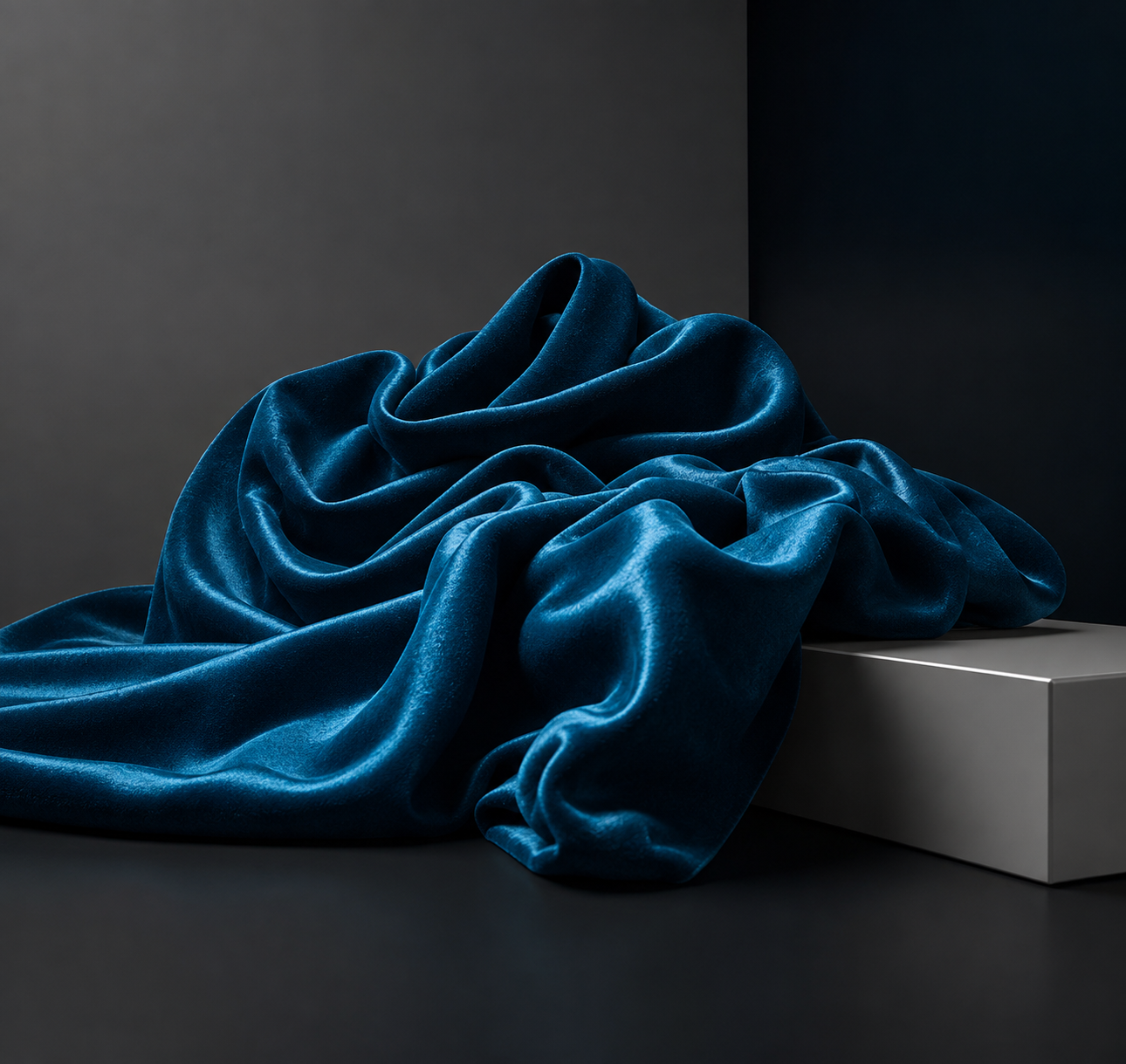 Teal Velvet Fabric | Premium Teal Velvet Material | The Fabric Touch - Image 3