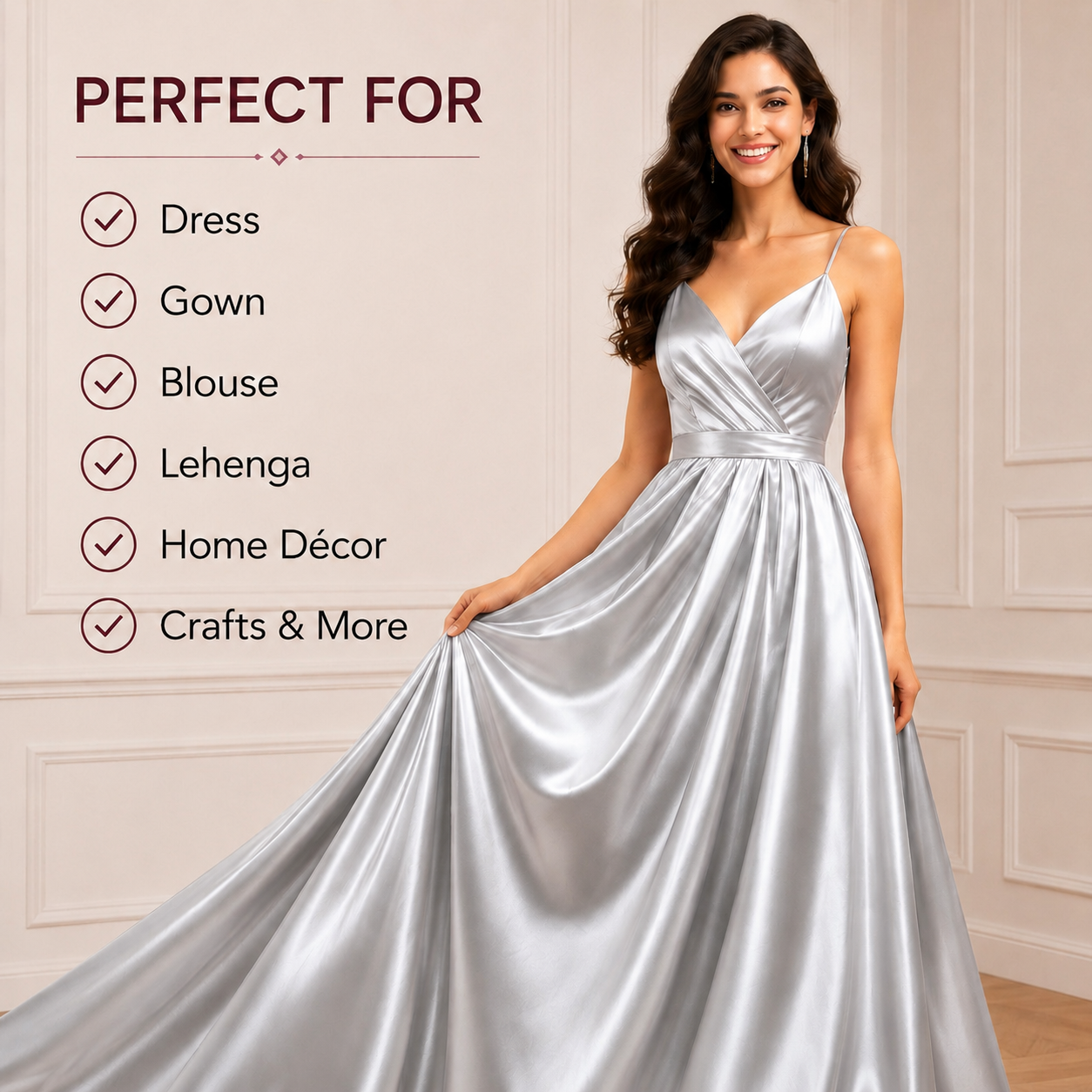Silk Satin Fabric | Premium Silk Satin | The Fabric Touch - Image 7