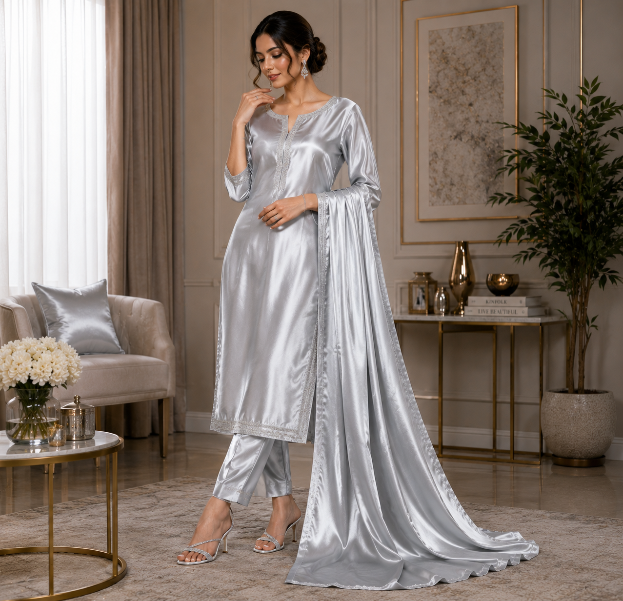 Silk Satin Fabric | Premium Silk Satin | The Fabric Touch - Image 8