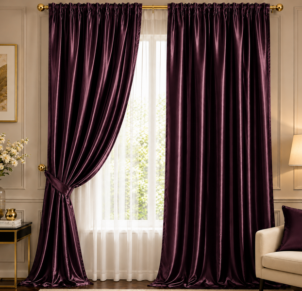 Burgundy Satin Fabric | Premium Burgundy Satin Material | The Fabric Touch - Image 9