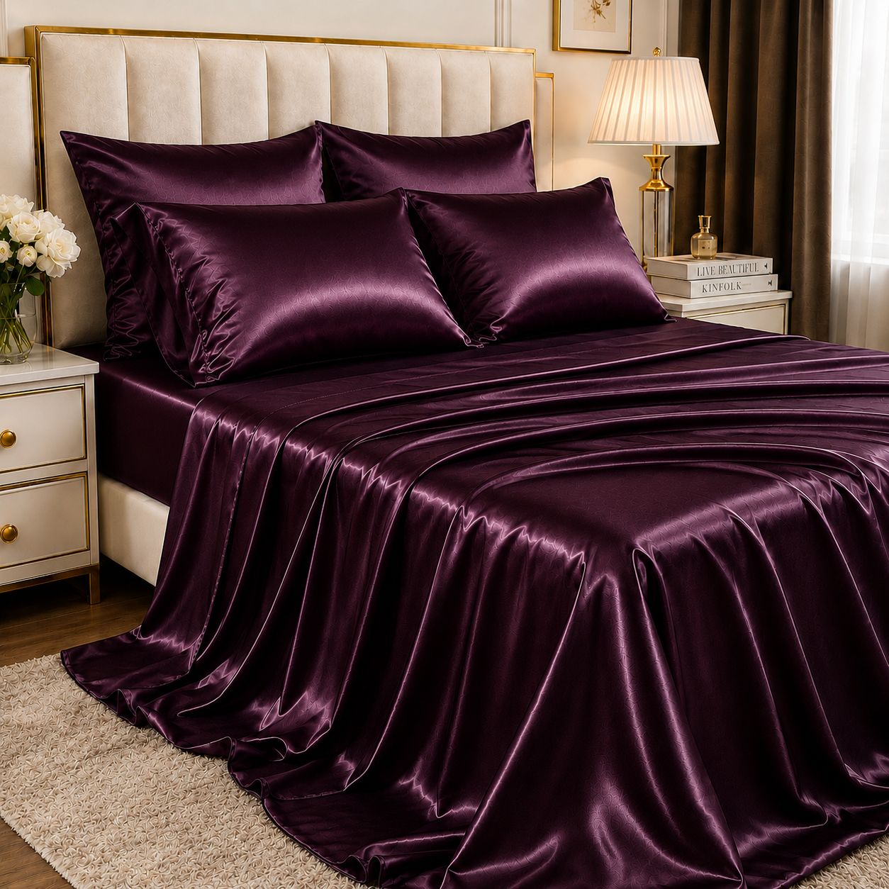 Burgundy Satin Fabric | Premium Burgundy Satin Material | The Fabric Touch - Image 2