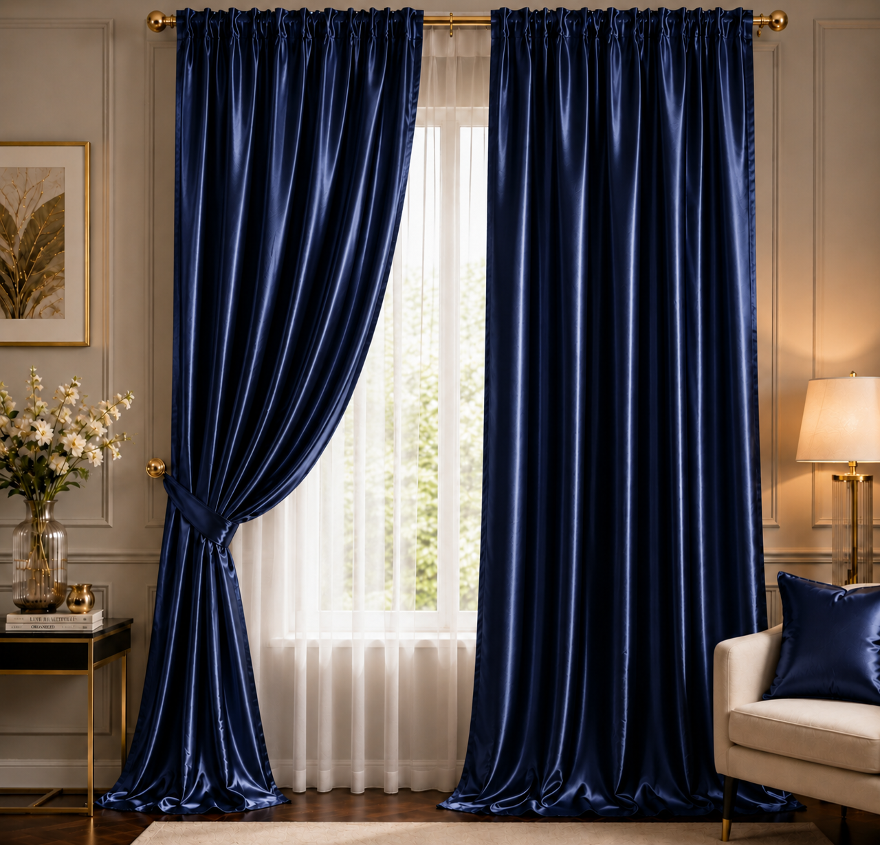 Navy Blue Satin Fabric – Premium Navy Satin | The Fabric Touch - Image 4