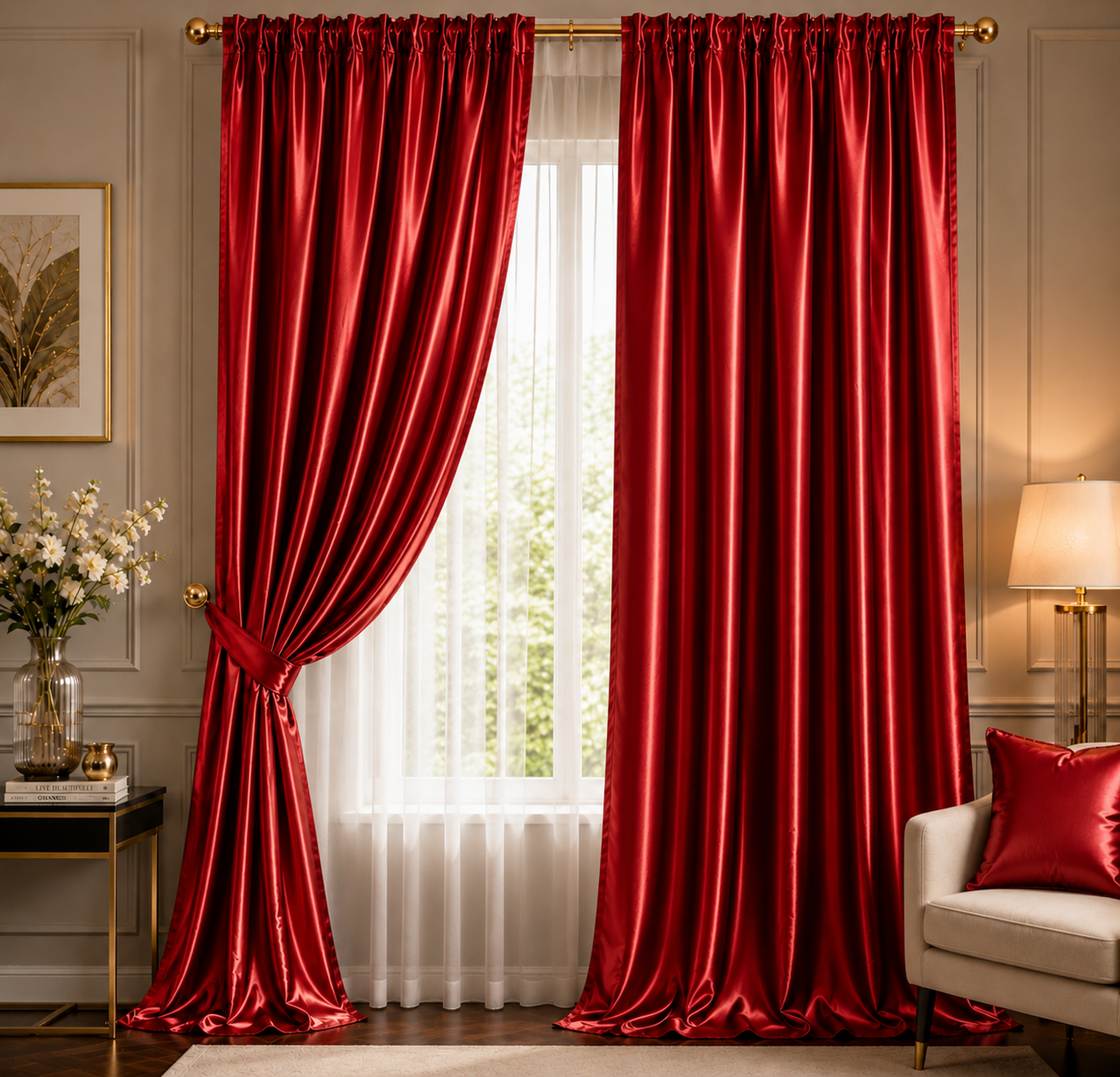 Red Satin Fabric – Premium Red Satin | The Fabric Touch - Image 3
