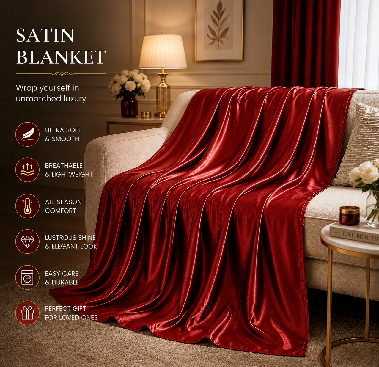 Red Satin Fabric – Premium Red Satin | The Fabric Touch - Image 2
