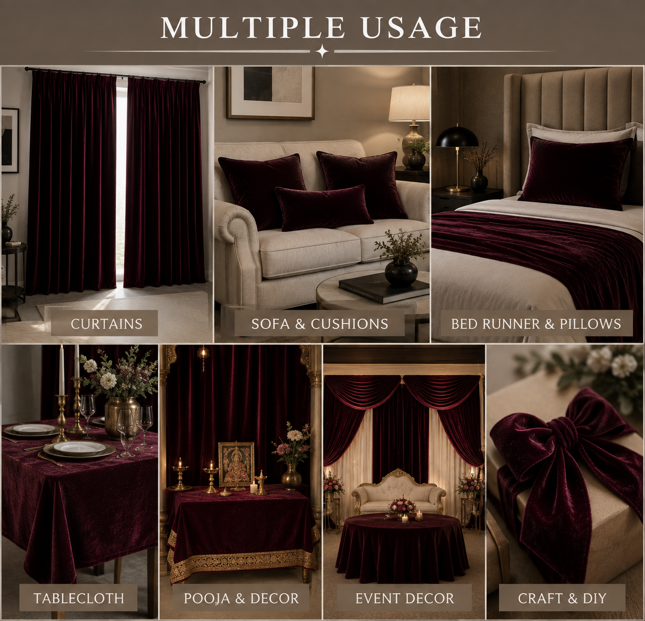 Velvet Material Fabric | Premium Velvet Material | The Fabric Touch - Image 3